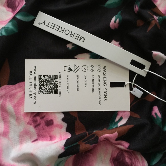 Spring Pink Rose Floral Print Casual Dress - Picture 5 of 7